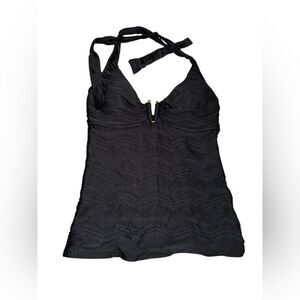 La Blanca NWT Textured Halter Tankini Black Size 4